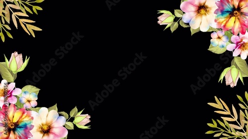 Wallpaper Mural Watercolor floral wedding overlay background Alpha animation video. Valentine's Day, Mother's Day, Weddings, and Women's Day background loop video animation Torontodigital.ca