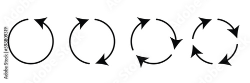 different circular arrows of black color