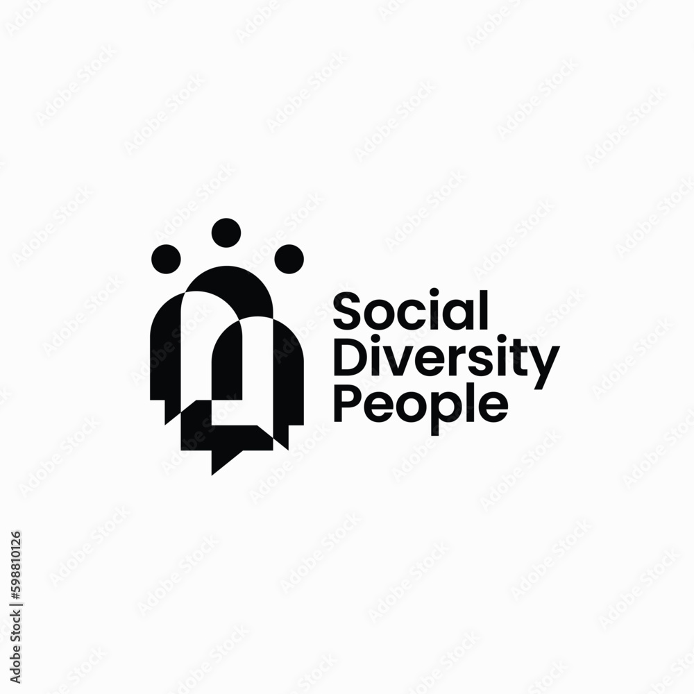 People Talk Chat Bubble Social Diversity Flat Logo Vector icon illustration People Talk Chat Bubble Social Diversity Flat Logo Vector icon illustration