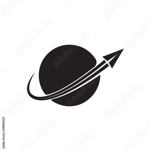 space rocket logo simple illustration.