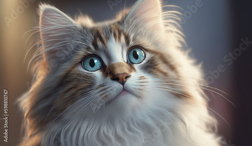 LaPerm cat. beautiful instagram photography - Generative AI  © T