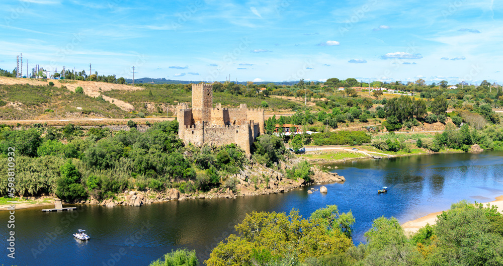 Castle of Almourol- Knights templar fortress in Tagus river- Portugal