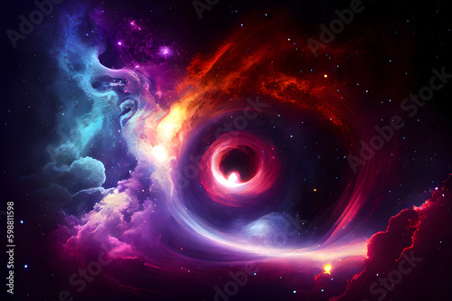 Cosmic space and stars, colour cosmic abstract background. AI Generative