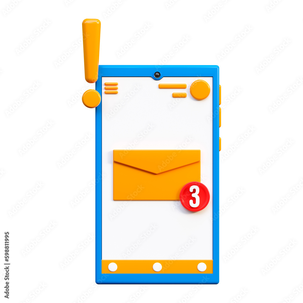 Phone 3d Vector Message 3d phone icon with a new message icon on the display. Online ...