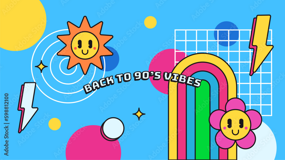 vector flat design 90s party twitch background vector flat design 90s party twitch background