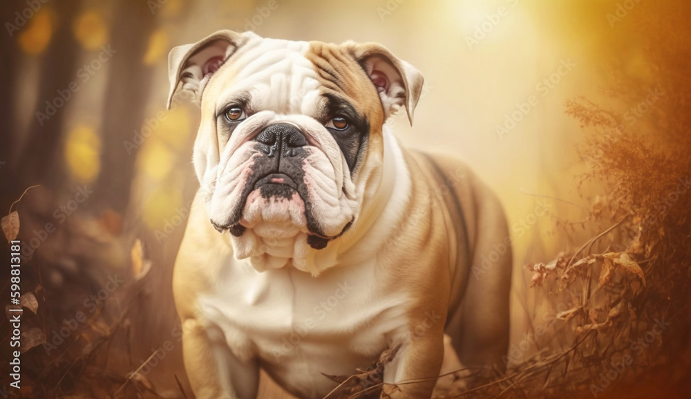 Bulldog dog. beautiful instagram photography - Generative AI
