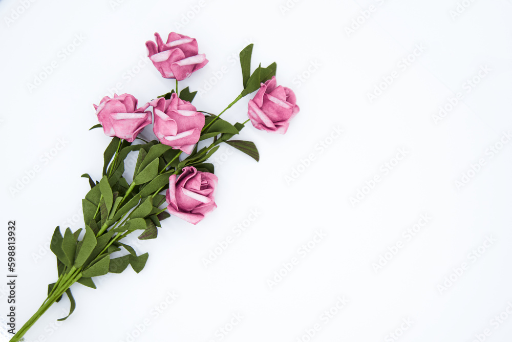 A bouquet of artificial roses for decoration