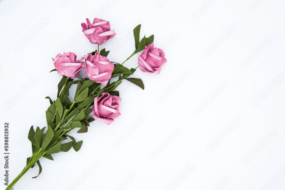 A bouquet of artificial roses for decoration A bouquet of artificial roses for decoration