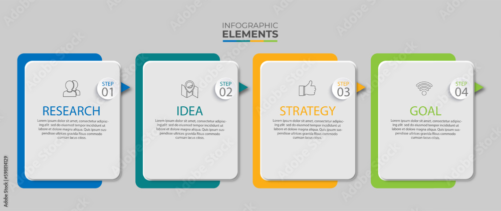 Business infographic circle design icons 4 options or steps premium vector Business infographic circle design icons 4 options or steps premium vector