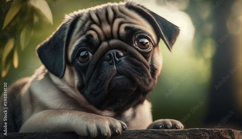 Pug dog. beautiful instagram photography - Generative AI
