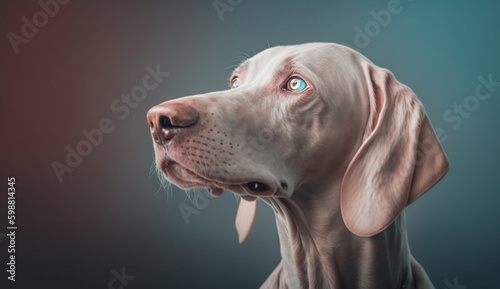 Weimaraner dog. beautiful instagram photography - Generative AI 