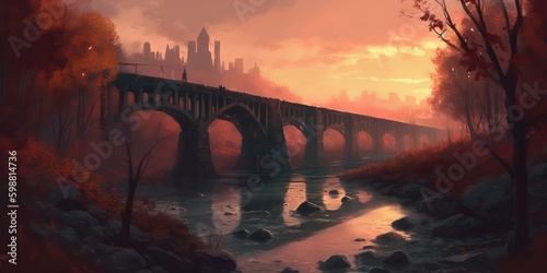 old bridge over the river © Ryuji