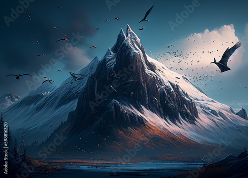 Frozen Mountains Kingdom: The Untouched Beauty of Snow Capped Mountain Peaks in the Vast Tundra Expanse