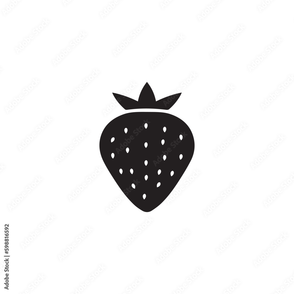 Strawberry flat style icon. Fruit and vegetable icon for web site design, logo, app, UI. Strawberry delicious fruits sign and symbol. EPS 10.