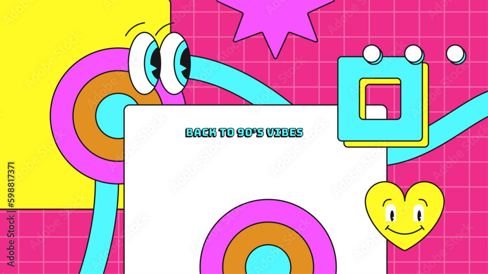 vector hand drawn 90s party youtube thumbnail vector hand drawn 90s party youtube thumbnail