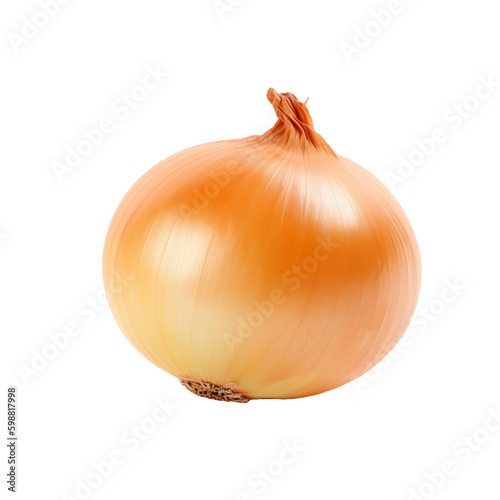 One onion isolated on transparent background, Generative AI