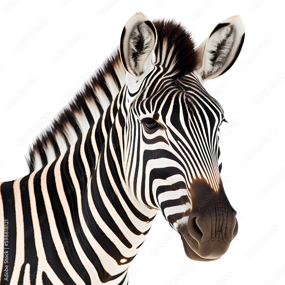 zebra isolated on white background