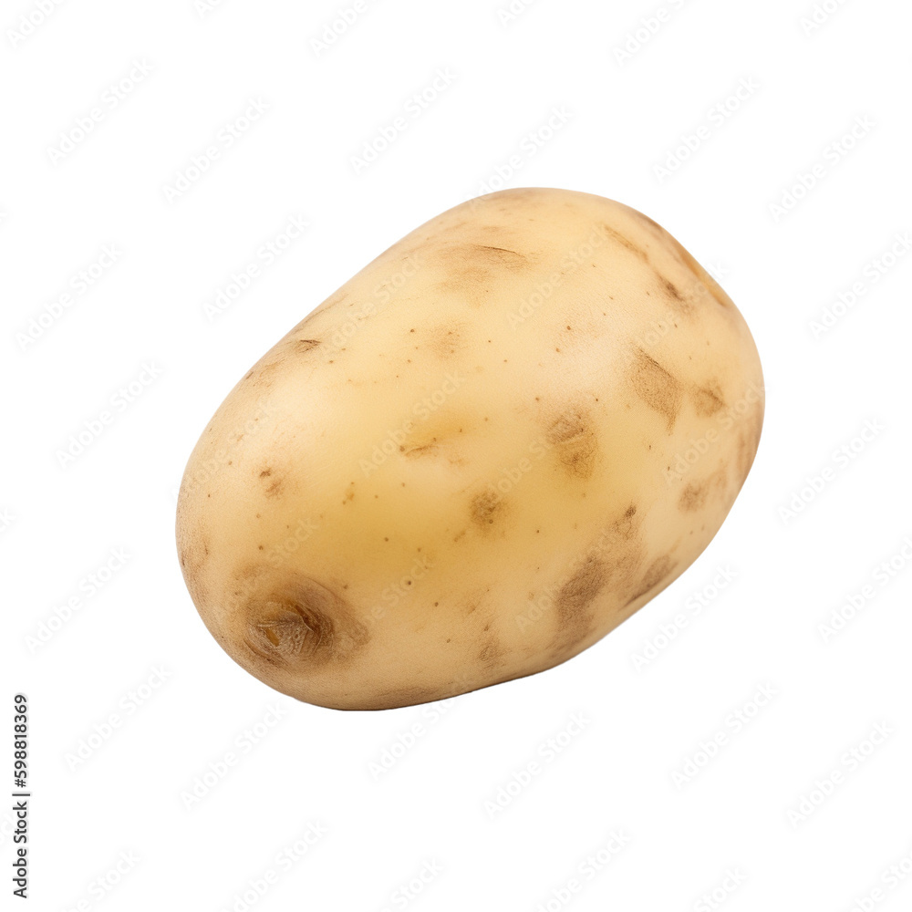 A yellow potato isolated on transparent background, Generative AI A yellow potato isolated on transparent background, Generative AI