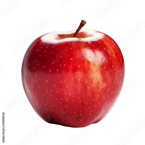 A red apple isolated on transparent background, Generative AI photo