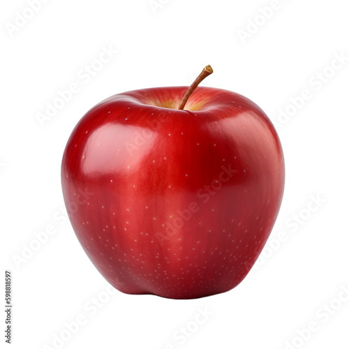 A red apple isolated on transparent background, Generative AI