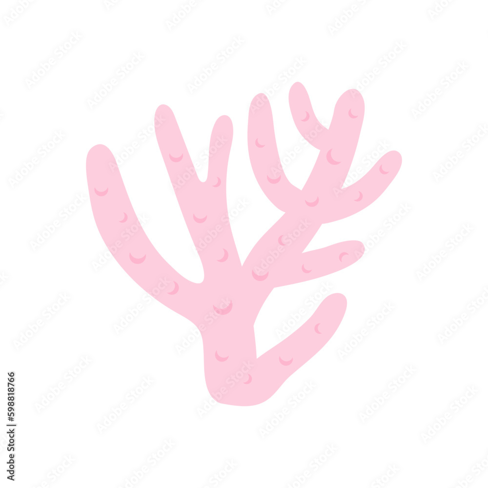 Hand drawn vector trendy coral reef illustration Generative AI Hand drawn vector trendy coral reef illustration Generative AI