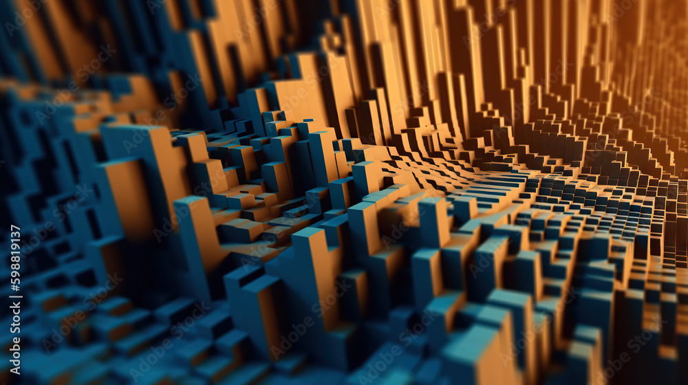 Obraz premium Modern abstract digital 3D background. Copy space. Based on Generative AI