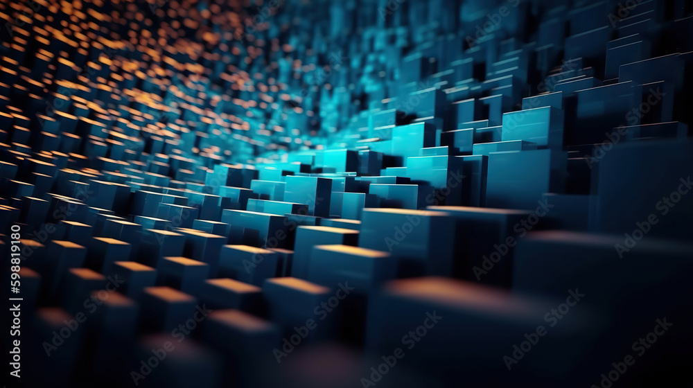 Obraz premium Modern abstract digital 3D background. Copy space. Based on Generative AI