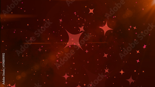 Red Glistering shiny star particle rain motion light luminance illustration night background, artistic space bokeh speed matrix magic effect background.