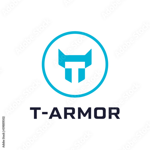 Modern logo combination of letter T and transformer robot head.