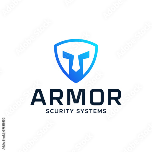 Free Download Strong logo combination of Spartan army armor and shields. It is suitable for security companies. - GFXLoad
