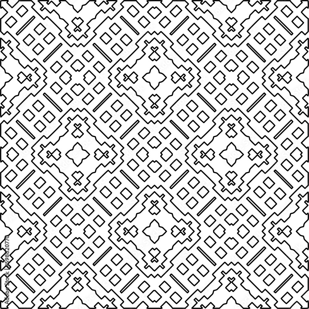 Repeating patterns of lines. Black and white pattern for web page, textures, card, poster, fabric, textile.
Repeating patterns of lines. Black and white pattern for web page, textures, card, poster, fabric, textile.
