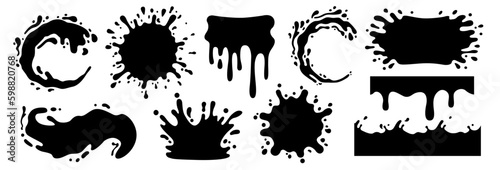 Splash water, milk, yogurt or cream splashes and blots.