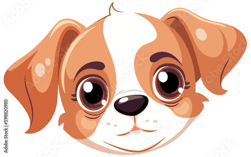 Cute dog cartoon face