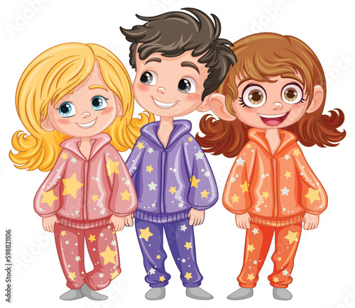 Cute cartoon character in pajamas