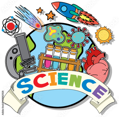 Science Banner with Doodle Icons