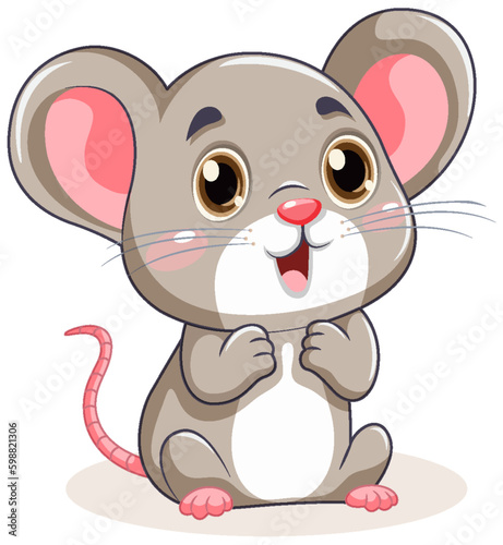 Cute Little Mouse with Big Ears Cartoon Character © GraphicsRF