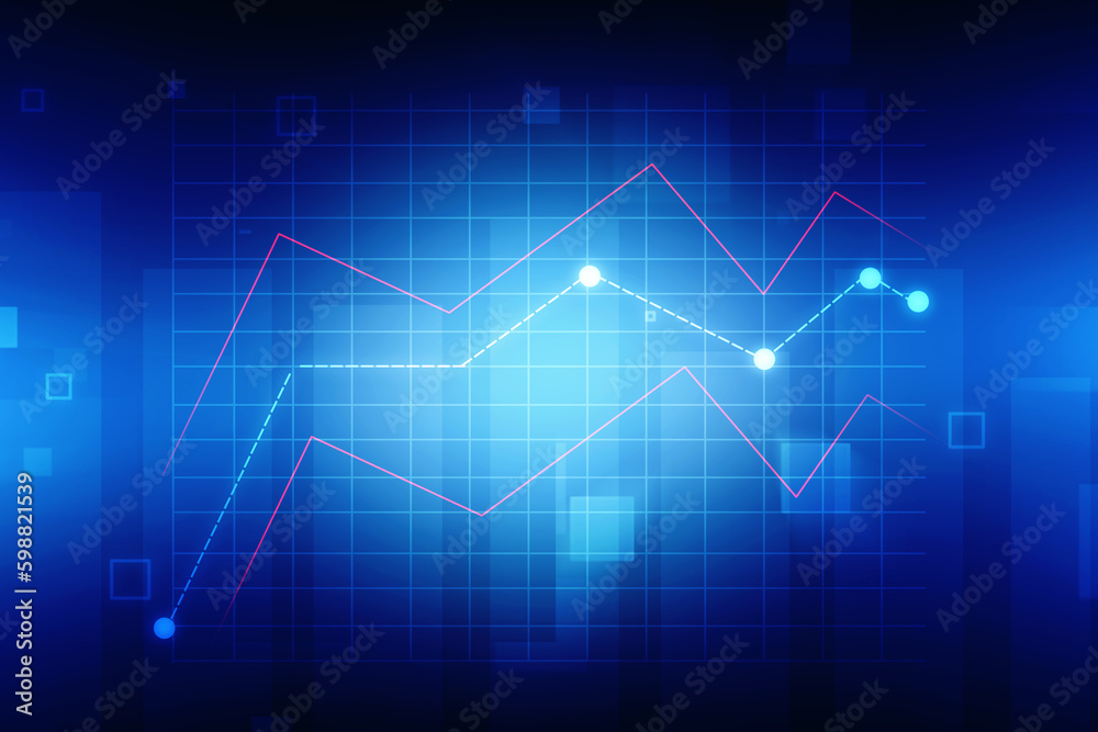 2d rendering Stock market online business concept. business Graph 2d rendering Stock market online business concept. business Graph