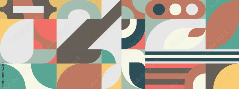 Abstract geometric pattern design in retro style. Vector illustration.