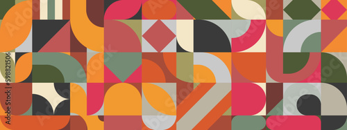 Geometric abstract pattern design in retro style. Vector illustration.