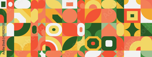 Abstract and colourful geometric shapes pattern background. Vector illustration.