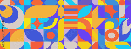 Abstract geometric pattern design in retro style. Vector illustration.