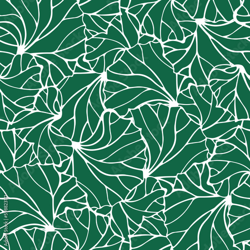 Abstract leaves vector seamless pattern.