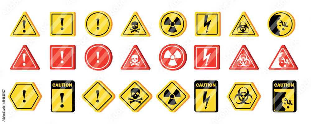 Danger signs safety symbol alert icon vector image Danger signs safety symbol alert icon vector image