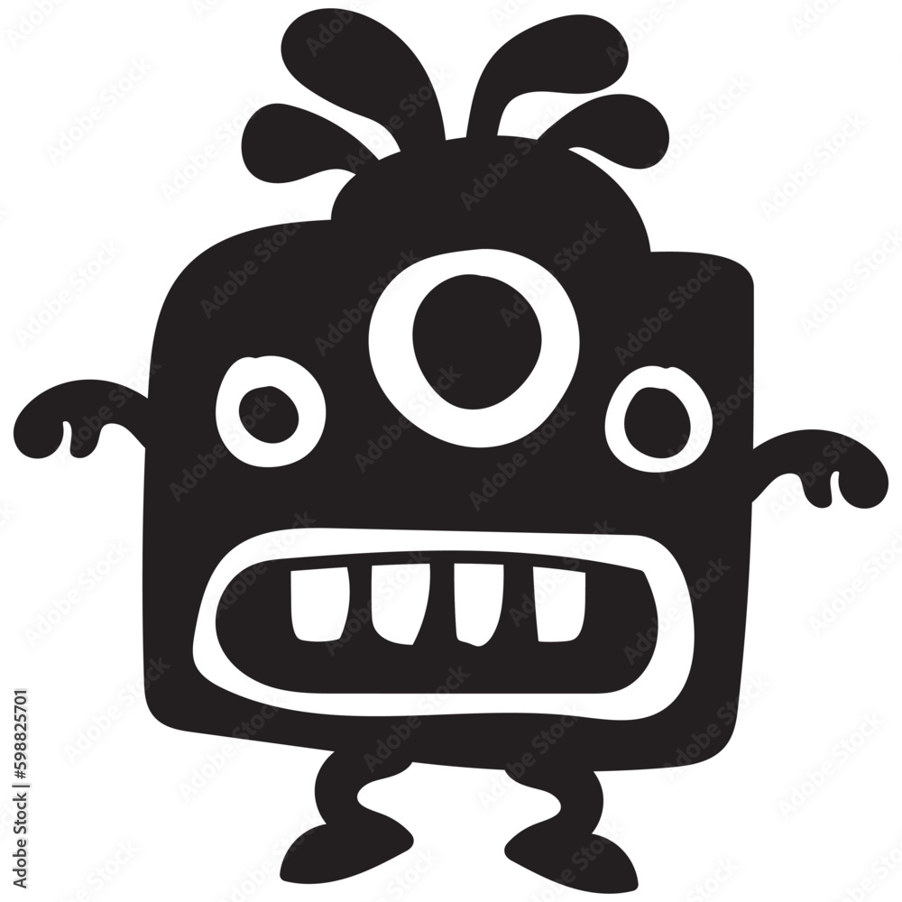 Cute Monsters Cartoon Silhouette Cute Monsters Cartoon Silhouette