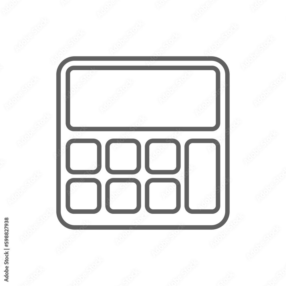 Calculator Business icon with black outline style. finance, accounting, financial, money, calculation, element, mathematics. Vector illustration