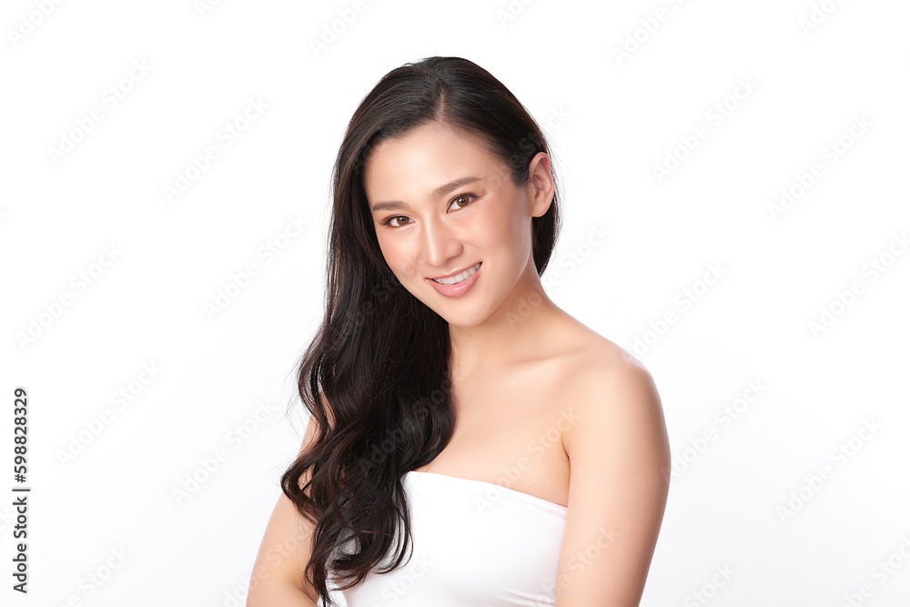 Beautiful young asian woman with clean fresh skin on white background, Face care, Facial treatment, Cosmetology, beauty and spa, Asian women portrait. Beautiful young asian woman with clean fresh skin on white background, Face care, Facial treatment, Cosmetology, beauty and spa, Asian women portrait.