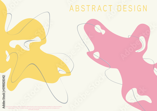 Abstract background with deformed shapes and lines. A simple color composition for posters, posters, banners, covers