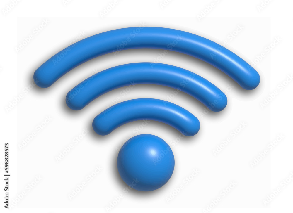 Three-dimensional Wi-Fi icon. 3d icons for websites, applications and creative ideas Three-dimensional Wi-Fi icon. 3d icons for websites, applications and creative ideas