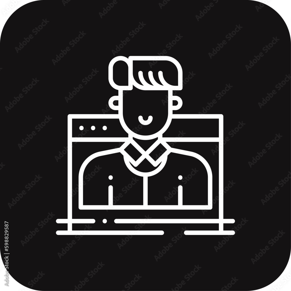 Online Team work icon with black filled line style. internet, technology, website, network, globe, connection. Vector illustration
