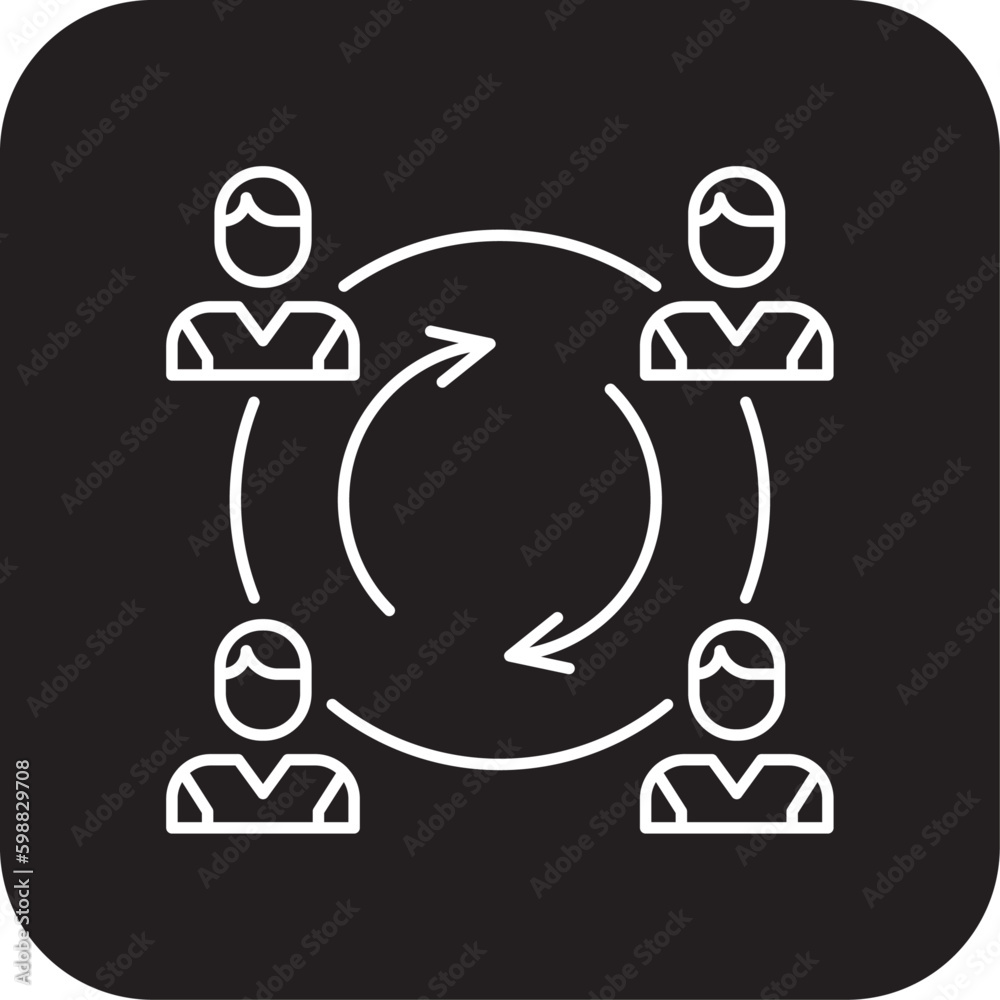 Team rotation Team work icon with black filled line style. management, teamwork, group, employee, human, job, social. Vector illustration Team rotation Team work icon with black filled line style. management, teamwork, group, employee, human, job, social. Vector illustration